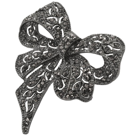 1* bow brooch-Black & silver