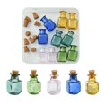 thumbnail image 1 of 1 box 10pcs 5 colors Square Glass Cork Bottles Ornament Glass Empty Wishing Bottles DIY Vials for Pendant Decorations Mixed color 1.4x1.4x2.3cm 2pcs/color Glass, 1 of 8