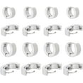 thumbnail image 1 of 1 box 12 Pairs 2 Sizes Thick Huggie Hoop Earrings Hypoallergenic Stainless Steel Ring Earring 1mm Pin Small Hoop Earrings set Earwires Components Stainless Steel color 304 Stainless Steel, 1 of 5