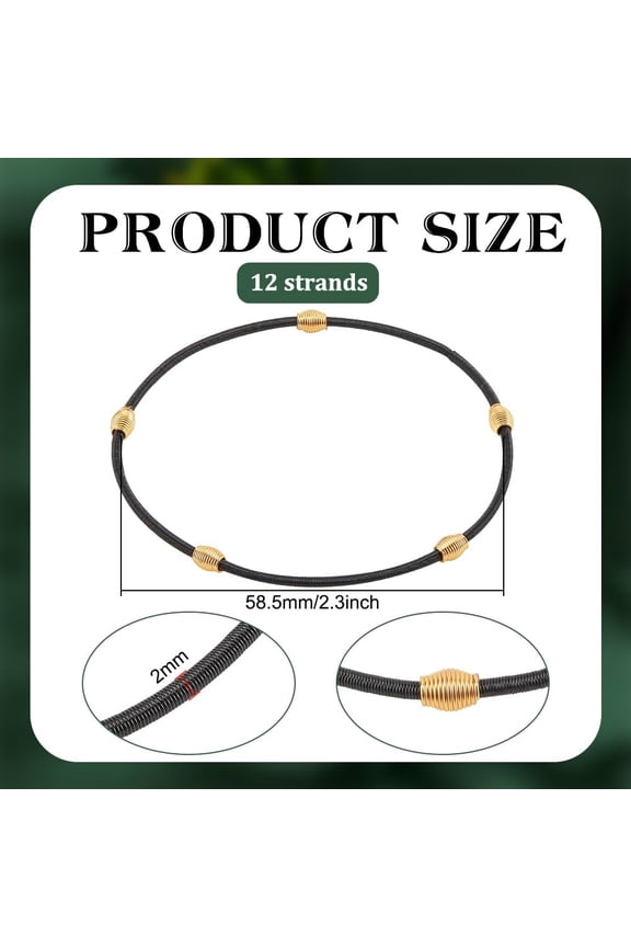 1 box 12pcs Spring Bracelets set Minimalist Steel French Wire/Gimp Wire Stretch Bracelets for Stackable Wearing Electrophoresis Black Inner Diameter: 2-1/4 inch(5.85cm)