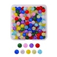 thumbnail image 1 of 1 box 135G 9 colors Transparent Crackle Glass Round Beads Strands No Hole Mixed color 1/2 inch(12mm) 15pcs/color, 1 of 6