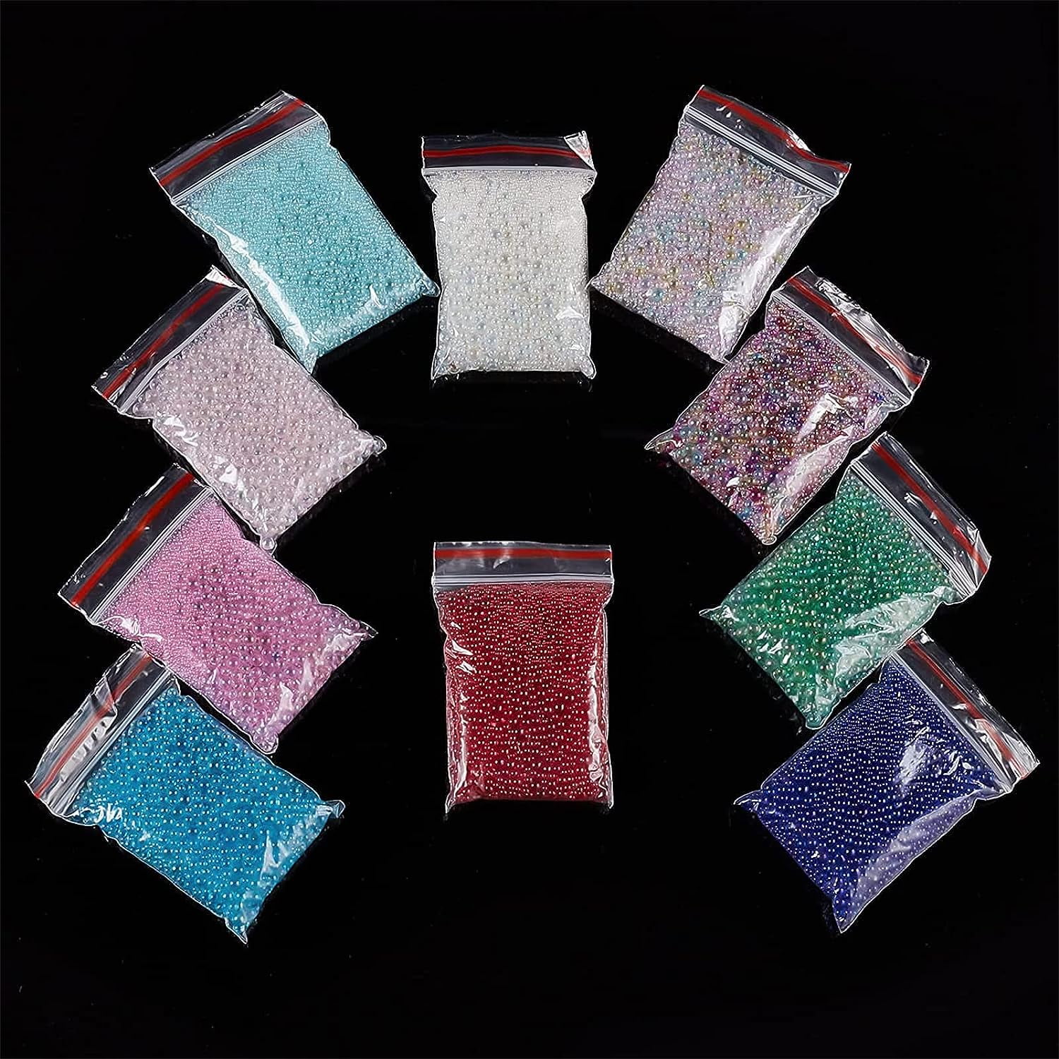 1 box 200g 0.4~3mm Colorful Glass Beads No Hole Micro Beads UV