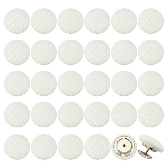 1 box 32 sets 0.67Inch Baseball Cap Button Top Replacement Hats Buttons White Cloth Covered Hat Button for Hat Replacement Repair Jeans Blouse Sewing Cloth