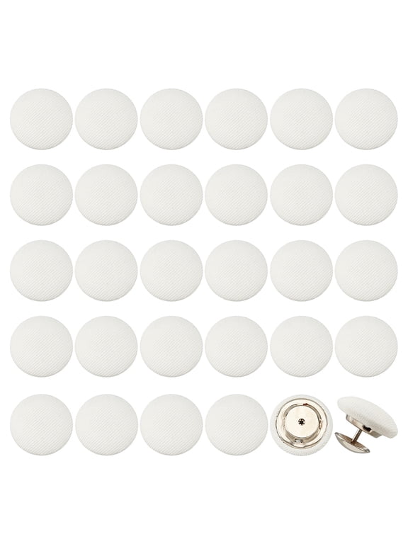1 box 32 sets 0.67Inch Baseball Cap Button Top Replacement Hats Buttons White Cloth Covered Hat Button for Hat Replacement Repair Jeans Blouse Sewing Cloth