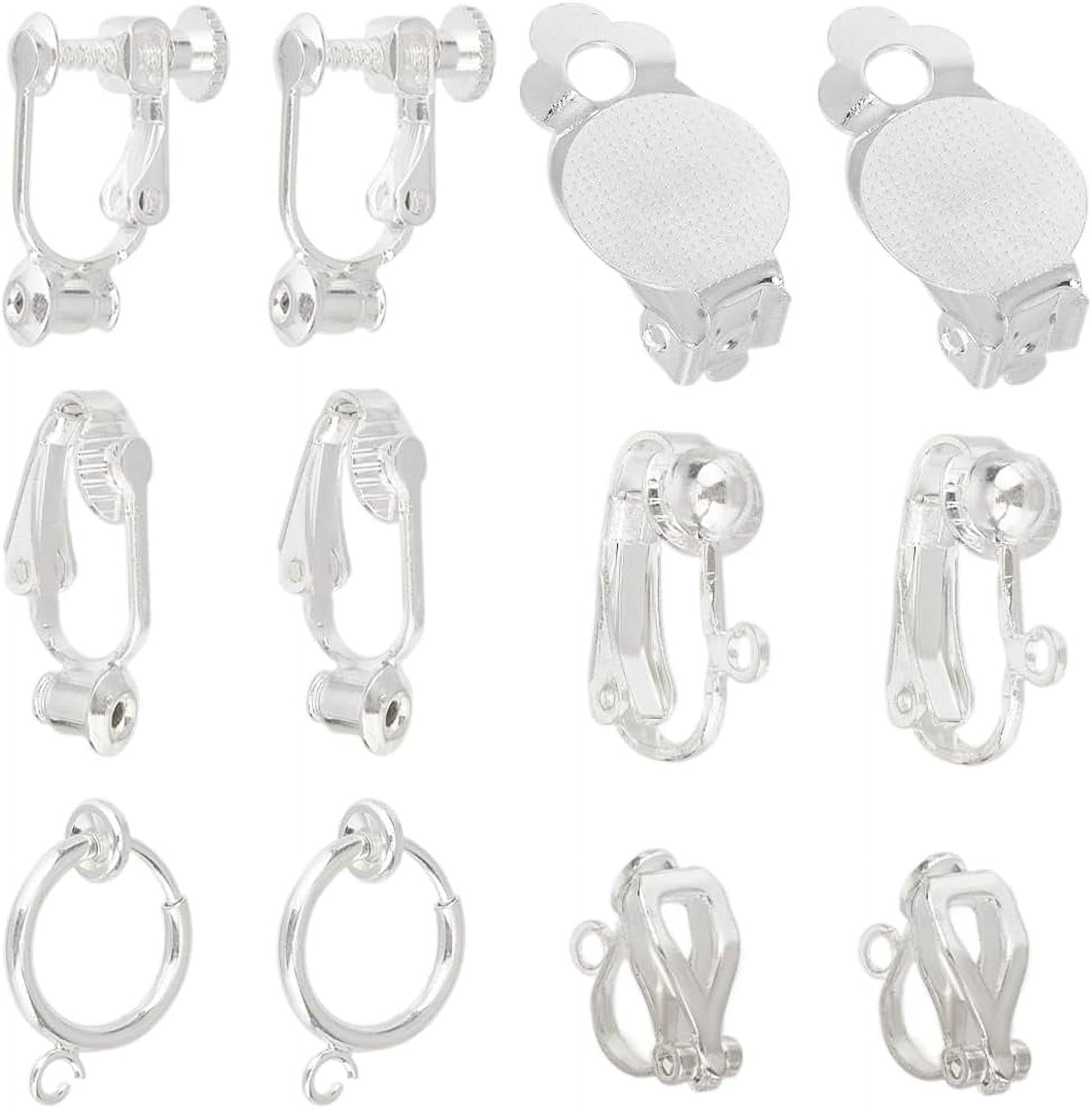 1 box 36pcs 6 styles Brass Clip-on Earring Converters Findings for Non ...