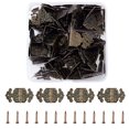 thumbnail image 1 of 1 box 50sets 24.7mm Antique Bronze Iron box Corner Protectors with Screw Vintage Antique Book Scrapbooking Corner Protector for Furniture Jewelry box Decoration Hole 1.6mm, 1 of 5