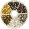 thumbnail image 1 of 1 box 6 colors Iron Open Bead Tips Knot Covers Clamshells Terminators Cord Wire Crimp End Cap for Jewelry Making- Multicolor, 1 of 5