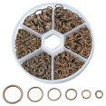 thumbnail image 1 of 1 box Iron Jump Rings set Mixed Sizes Open Jump Rings Round Ring Red Copper 18~21 Gauge 4~10x0.7~1mm Inner Diameter: 2.6~8mm 10g/size 6 sizes 1000pcs/box, 1 of 6