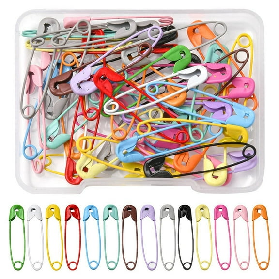 1 box Spray Painted Iron Safety Pins for Brooch Making Kilt Needles Mixed color 30~31x7x2.5mm 50pcs/box