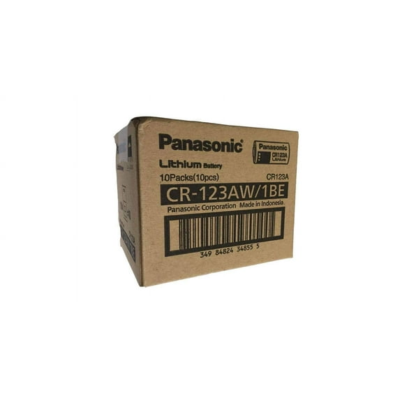 1 box of 6 panasonic 3v lithium camera batteries size cr123a