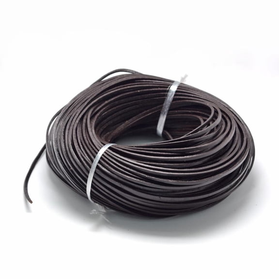 1 bundle Flat Leather Cords DIY Rope for Bracelet Necklace Jewelry Making Coconut Brown 3x2mm 100yards/bundle(300 feet/bundle)