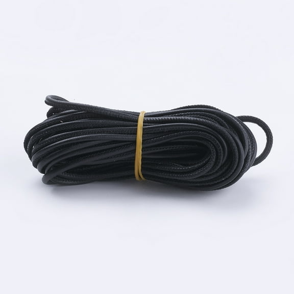 1 bundle PU Leather Cords for Jewelry Making Round Black 3mm 10yards/bundle(9.144m/bundle)
