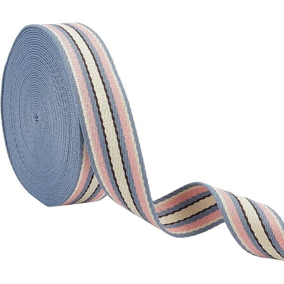 1 bundle Polyester Braid Ribbon Flat Stripe Pattern Garment Accessories Colorful 1-1/2 inch(38x1mm) 10 yards/bundle