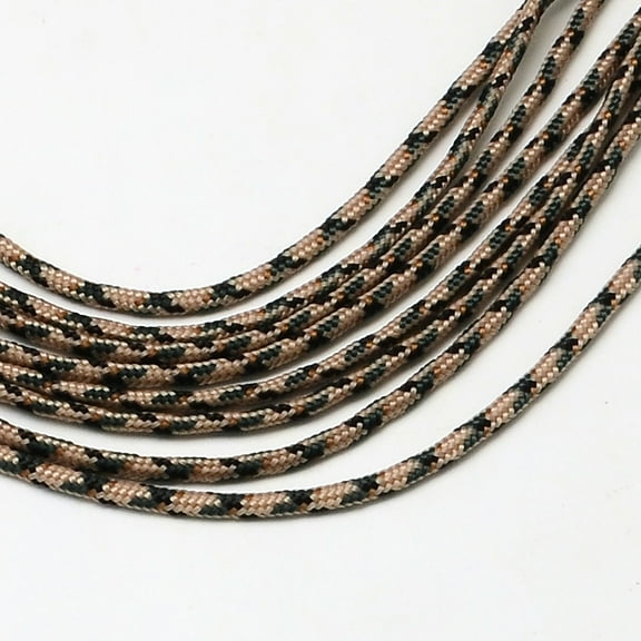 1 bundle Polyester & Spandex Cord Ropes 1 Inner Core Camel 2mm about 109.36 yards(100m)/bundle