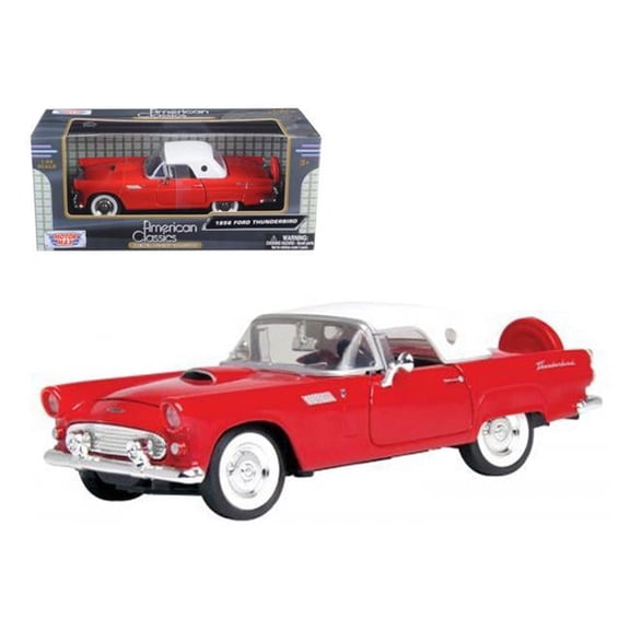 1 by 24 1956 Ford Thunderbird Diecast Car Model, Red