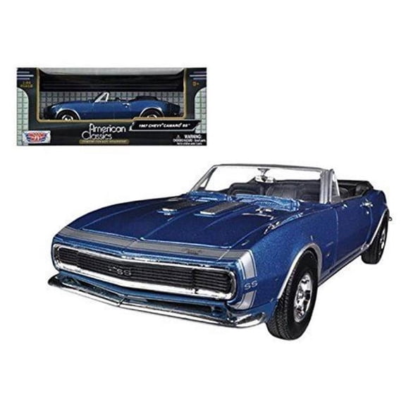 1 by 24 1967 Chevrolet Camaro SS Convertible Diecast Car Model, Blue