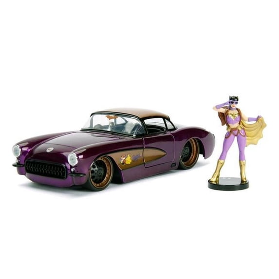 1 by 24 Scale 1957 Chevrolet Corvette Model with Batgirl Figure DC Comics Bombshells