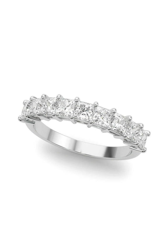 1 carat - 2 carat 9-Stone 14K Princess Cut Diamond Anniversey Wedding Band for Women (F-G / VS-SI)| 14K Gold | Lab Grown Diamond | Princess Cut Diamond Anniversry Band| F-G Color, VS-SI Clarity |30 Da