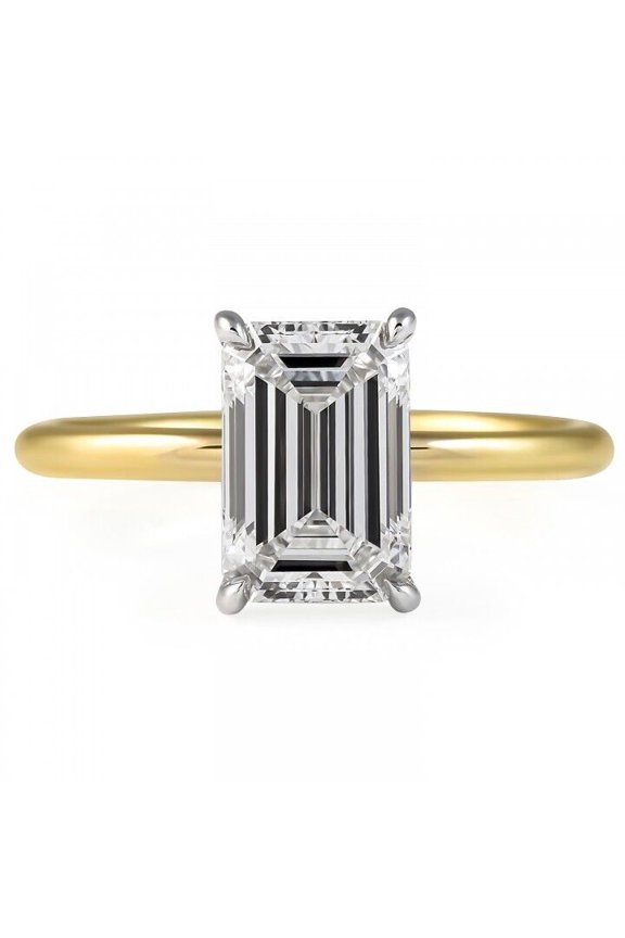 1 carat Emerald Cut Diamond Engagement Ring F VS2 Lab Created Lab Grown 14K