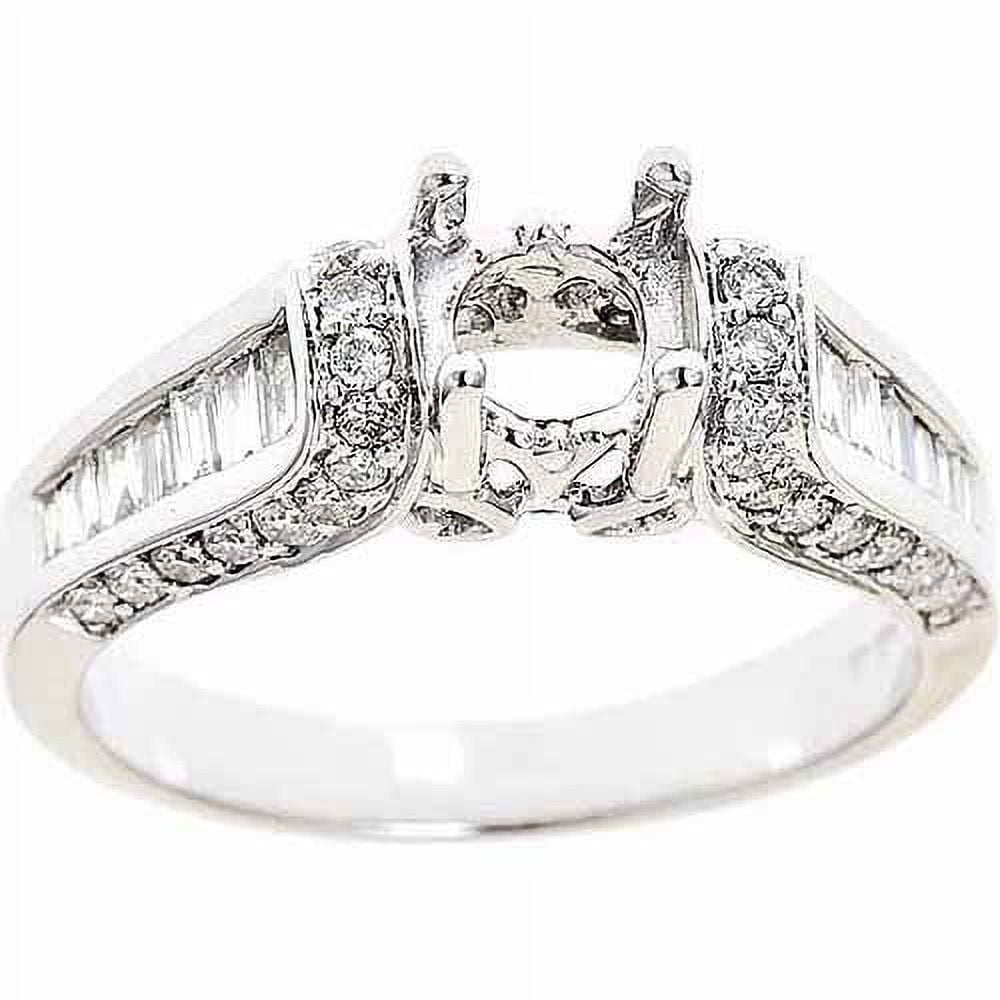 1-Carat T.W. Round and Baguette White Diamond Ring for Women