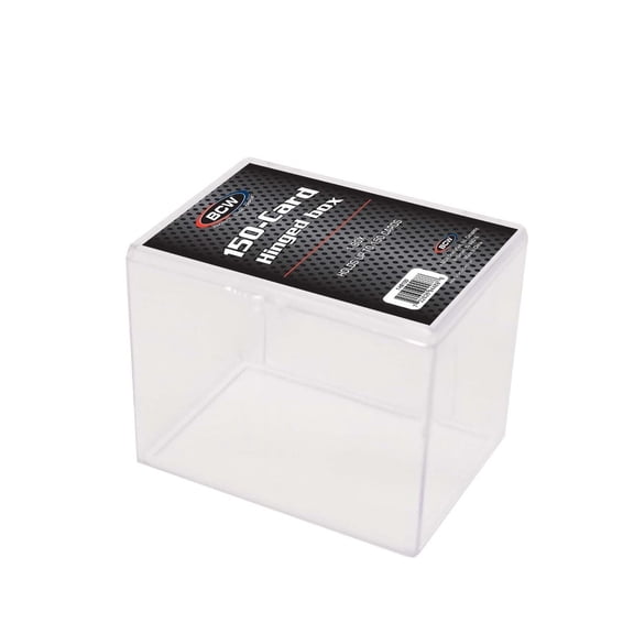 1 case of 45 BCW Hinged Trading Card Boxes. Holds 150 Standard Sized Cards.