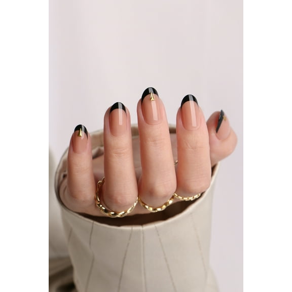 1 cm Art Ready-To-Press collection. Medium Round French No.5, 30 pieces press on nails