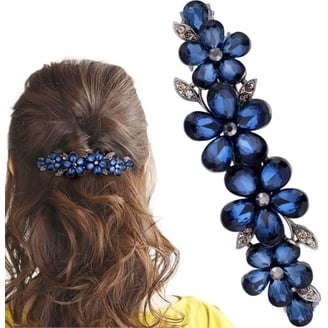 Flower Hair Clip Set Navy Blue 6 pcs Rose Floral Accessories for Women Girls Amazon.com : Atoden Blue Rose Hair Clip - Flower Clips  main image 4
