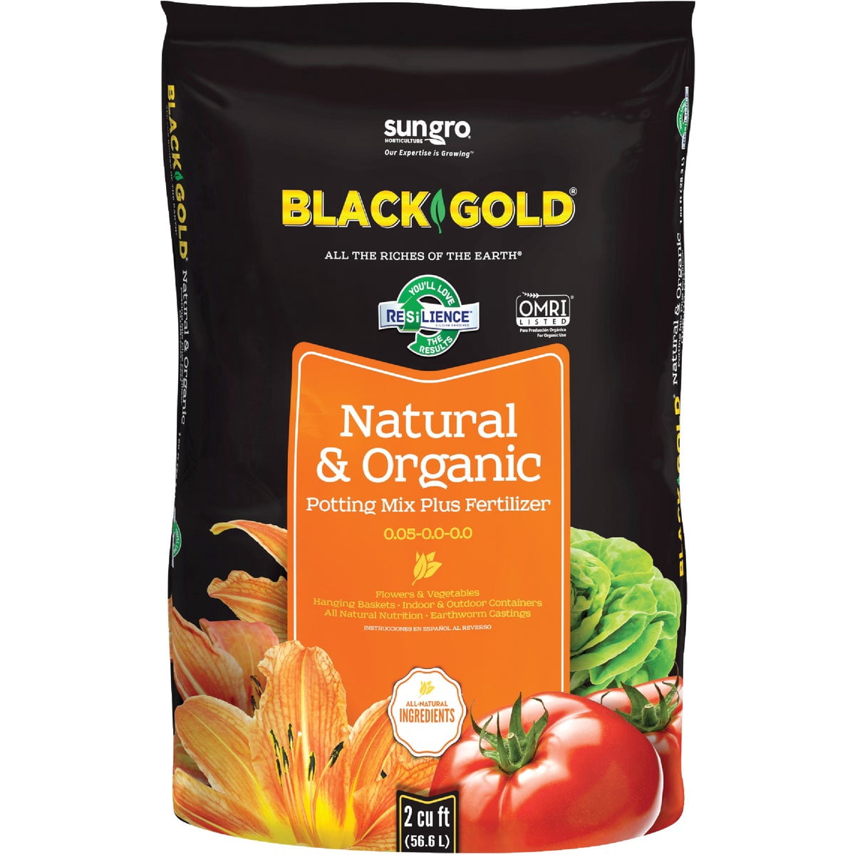 Sun Gro Black Gold All Organic Natural Fertilizer - 1 Count, 50 Lbs — Outdoor & Indoor Plant Use, Easy Application