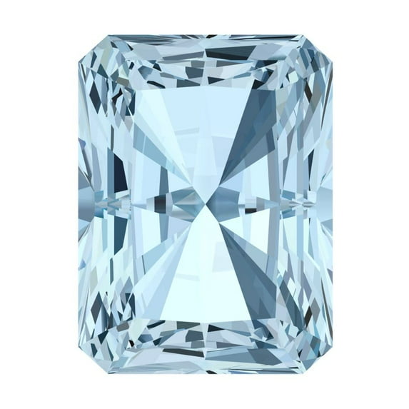 1 ct 7.0x5.0mm Emerald Cut VVS1 Natural Blue Aquamarine March Birthstone