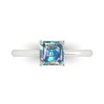 thumbnail image 1 of 1 ctw Solitaire Anniversary Ring for Women | Asscher Cut Blue Moissanite | Hyperallergenic Solid 14K White Gold, 1 of 5