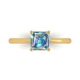 thumbnail image 1 of 1 ctw Solitaire Anniversary Ring for Women | Asscher Cut Blue Moissanite | Hyperallergenic Solid 14K Yellow Gold, 1 of 5