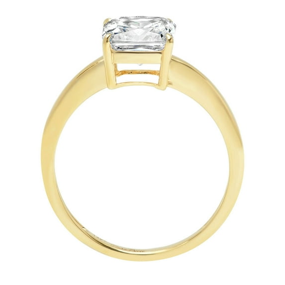 1 ct Asscher Cut Moissanite Solitaire Engagement Ring for Women in 14K Yellow Gold