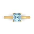 thumbnail image 1 of Clara Pucci 14K Yellow Gold 1ct Aquamarine Solitaire Ring for Women, 1 of 8