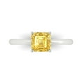 thumbnail image 1 of 1 ctw Solitaire Anniversary Ring for Women | Asscher Cut Natural Citrine | Hyperallergenic Solid 18K White Gold, 1 of 5