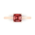 thumbnail image 1 of 1 ct Asscher Cut Natural Garnet Solitaire Engagement Ring for Women in 18K Rose Gold, 1 of 5