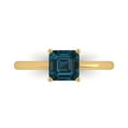 thumbnail image 1 of 1 ct Asscher Cut Natural London Blue Topaz Solitaire Engagement Ring for Women in 18K Yellow Gold, 1 of 5