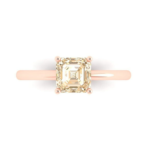 Solitaire Engagement Ring for Women - 1ct Natural Morganite in 14K Rose Gold Promise Ring
