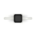 thumbnail image 1 of Clara Pucci 14K White Gold Solid Gold Onyx Solitaire Anniversary Ring for Women - 1 cttw Asscher Cut, 1 of 8
