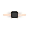 thumbnail image 1 of Clara Pucci 14K Rose Gold 1ct Onyx Solitaire Ring for Women, 1 of 8