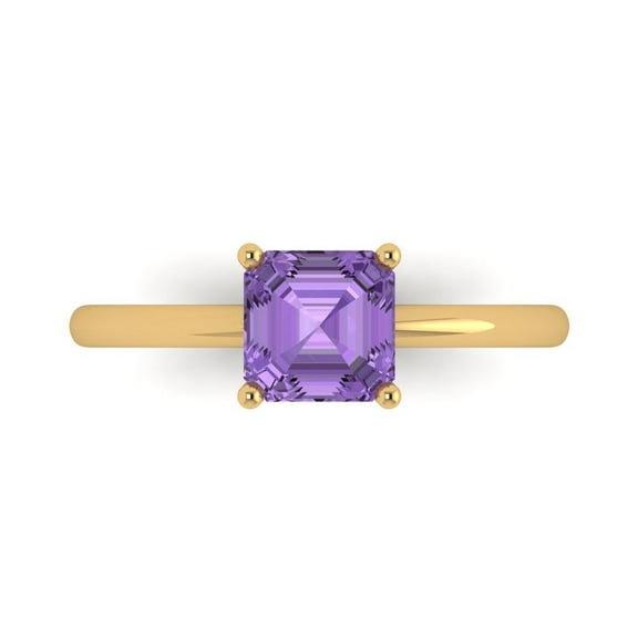 Clara Pucci 14K Yellow Gold 1ct Alexandrite Solitaire Ring for Women