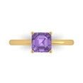 thumbnail image 1 of 1 ct Asscher Cut Simulated Alexandrite Solitaire Engagement Ring for Women in 18K Yellow Gold, 1 of 5