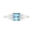 thumbnail image 1 of 1 ctw Solitaire Anniversary Ring for Women | Asscher Cut Simulated Blue Diamond | Hyperallergenic Solid 18K White Gold, 1 of 5
