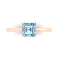 thumbnail image 1 of Clara Pucci 14K Rose Gold 1ct Blue Solitaire Ring for Women, 1 of 8