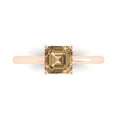 thumbnail image 1 of 1 ct Asscher Cut Simulated Champagne Diamond Solitaire Engagement Ring for Women in 18K Rose Gold, 1 of 5