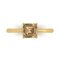 thumbnail image 1 of 1 ct Asscher Cut Simulated Champagne Diamond Solitaire Engagement Ring for Women in 18K Yellow Gold, 1 of 5