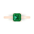 thumbnail image 1 of Clara Pucci 14K Rose Gold Solid Gold Emerald Solitaire Anniversary Ring for Women - 1 cttw Asscher Cut, 1 of 8