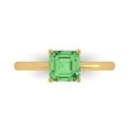 thumbnail image 1 of 1 ctw Solitaire Anniversary Ring for Women | Asscher Cut Simulated Green Diamond | Hyperallergenic Solid 18K Yellow Gold, 1 of 5