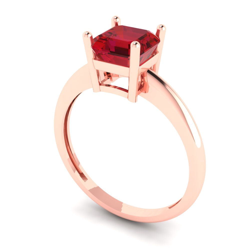 AFFY Round Simulated Ruby Ring - 1.75cttw In 14k Gold Over Sterling Silver