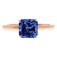 thumbnail image 1 of 1 ct Asscher Cut Simulated Tanzanite Solitaire 18K Rose Gold Womens Engagement Ring, 1 of 3