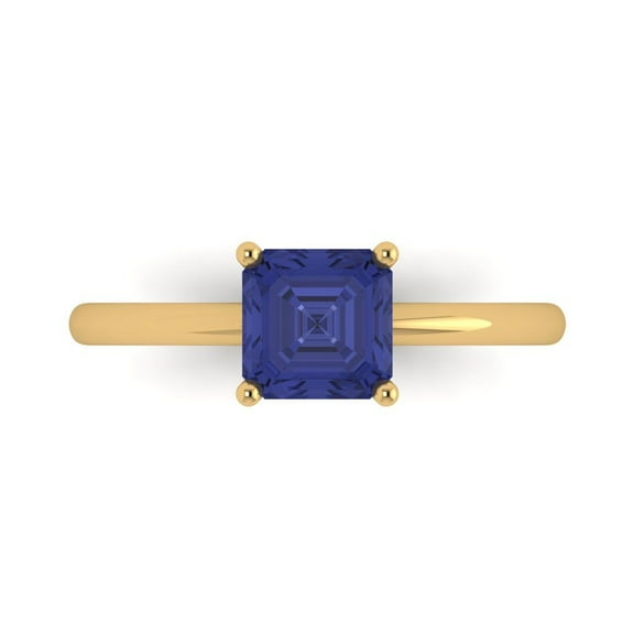 Clara Pucci 14K Yellow Gold 1ct Tanzanite Solitaire Ring for Women